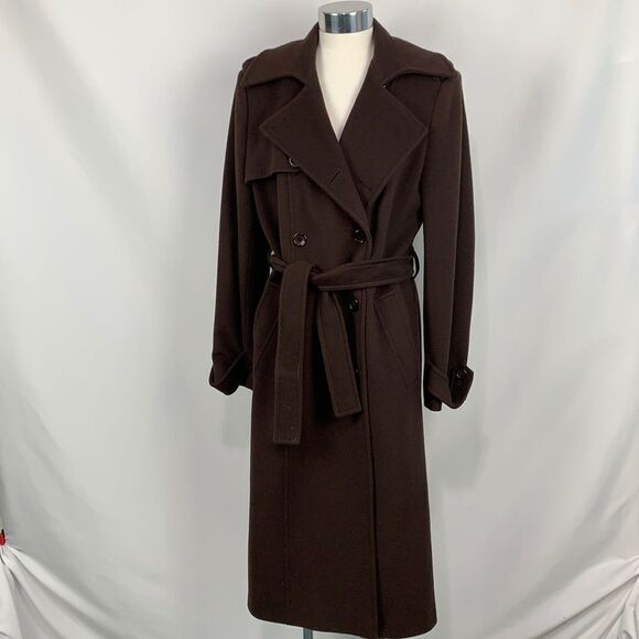 Burberry virgin wool brown trench coat - Picture 1 of 11